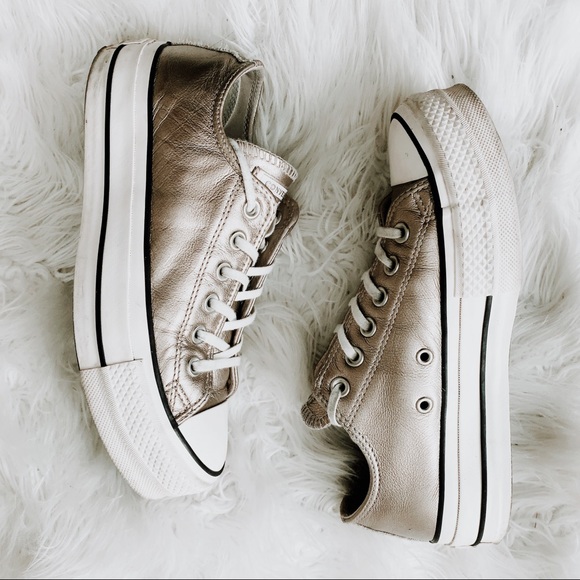 converse platform metallic silver